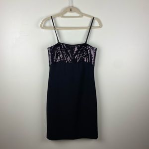 Ann Taylor Srapless Seuin Mini Black Dress size 0
